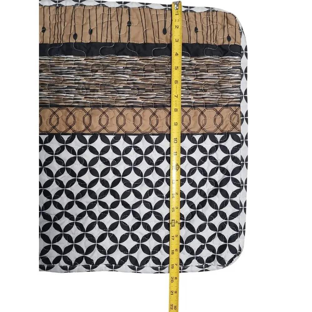 2‎ Pillowcases Sham Bohemian Hippie 20x26 Black Brown Geometric Lattice Modern